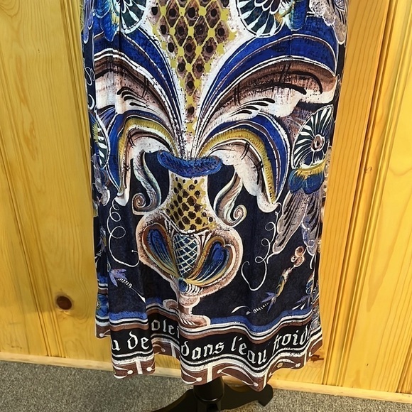 Rochas Silk Midi Short Sleeve Dress Sz-44/8 - Picture 4 of 14